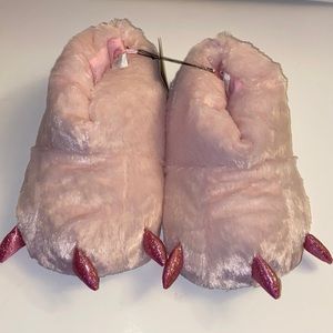 Fun, pink monster feet slipper, size medium, large